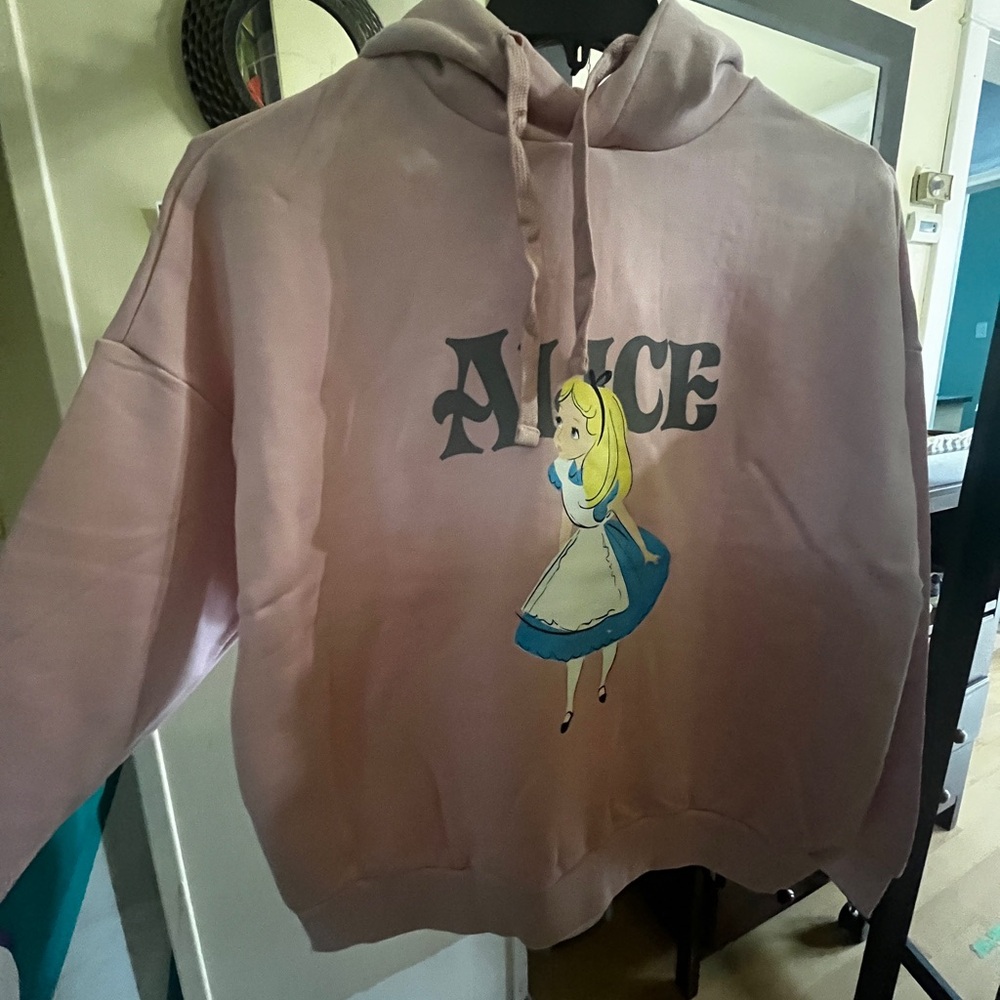 Pink Alice Graphic Hoodie